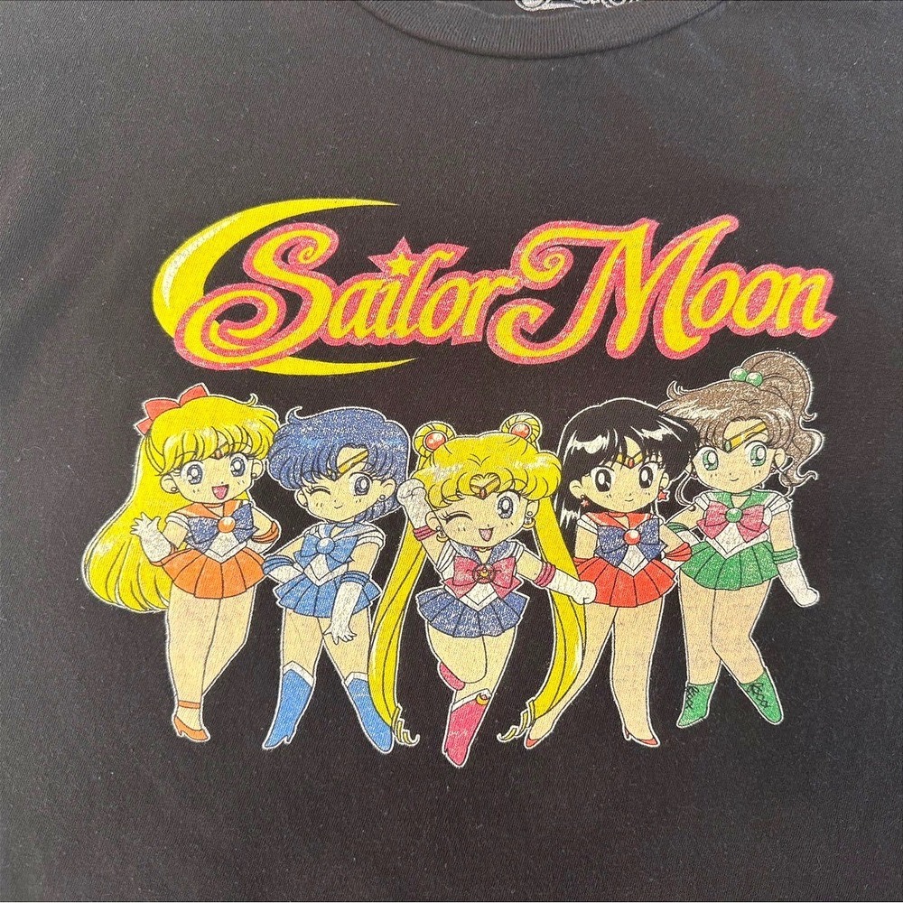 Sailor Moon Graphic T-Shirt Mens Small Black Good Anime Streetwear Retro Style